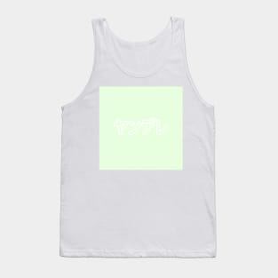 Pastel Yandere Heart Button - Summer Green Tank Top